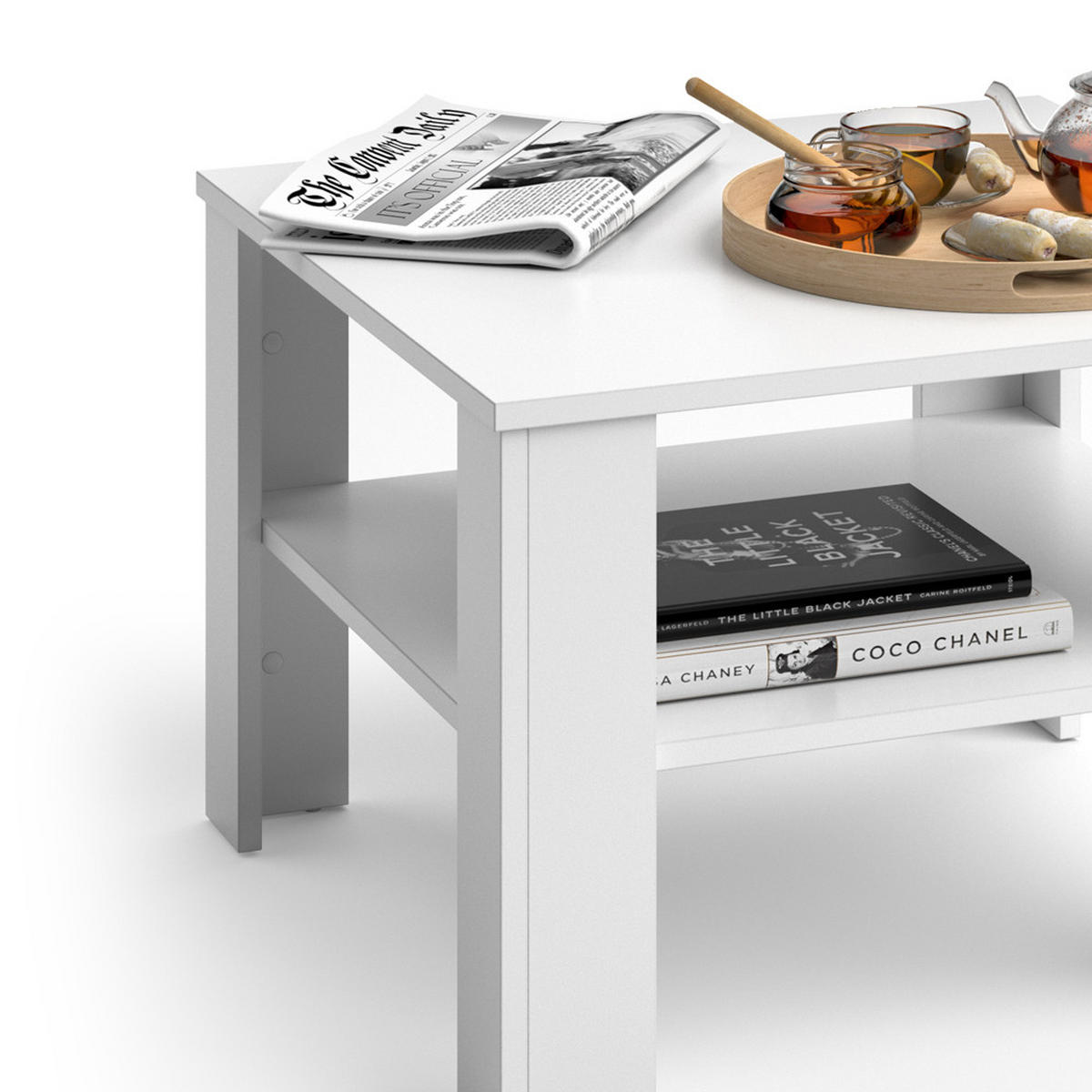 COUCHTISCH Homer Weiß 60 x 60 cm - Weiß, Holzwerkstoff (60/60/42cm) - Vicco