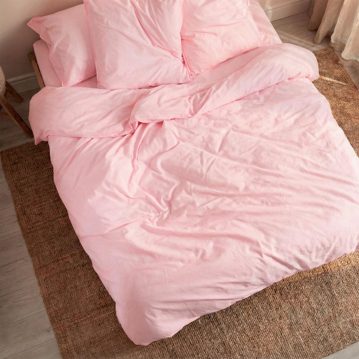 BETTBEZUG basic 155x220 cm (komfortgrösse) hellrosa - Rosa, Textil (155/220cm) - Happy Friday