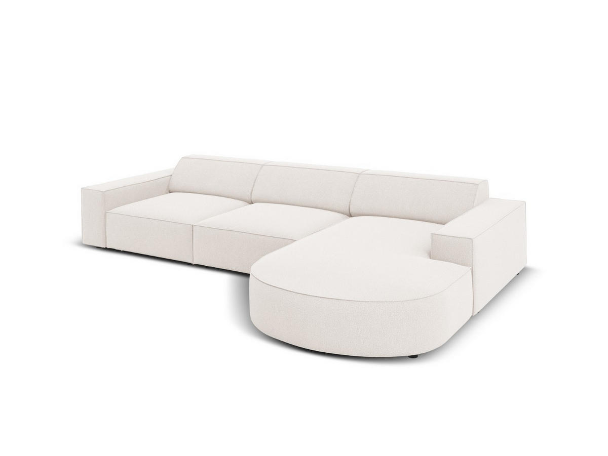 ECKSOFA rechts Jodie aus strukturiertem Stoff leichtes beige 4 Sitzplätze - Beige, Textil (166/284cm) - Micadoni