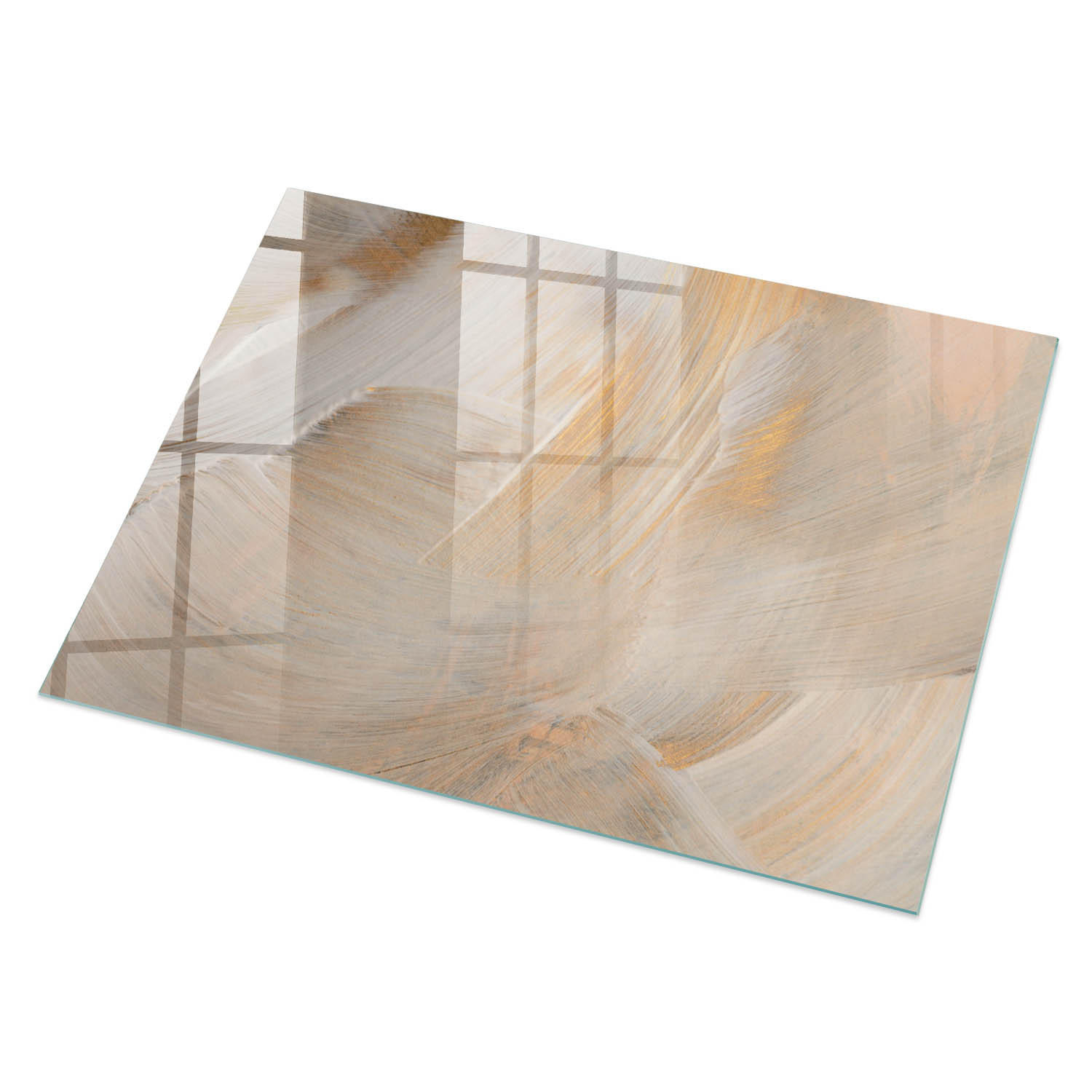 GLASPLATTE 100x70 cm – Warme Abstraktionen - Braun, Glas (0.4/100/70cm) - ArtPrintCave