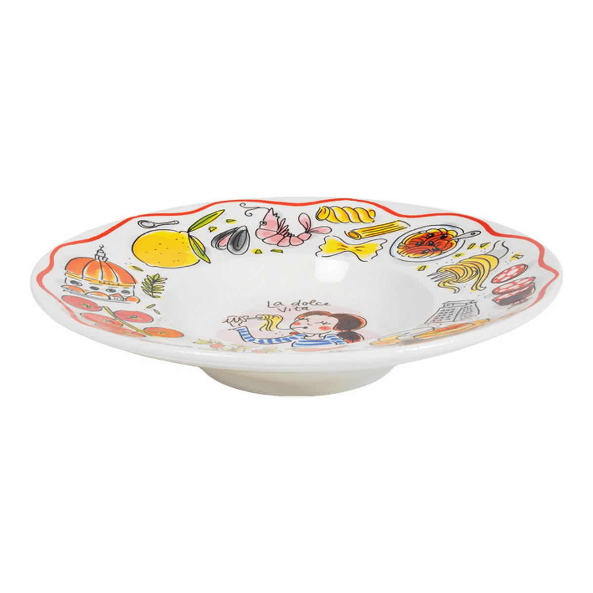 TELLER La Dolce Vita in Bunt - 24cm - Multicolor, Keramik (24/24/9.6cm) - Blond Amsterdam