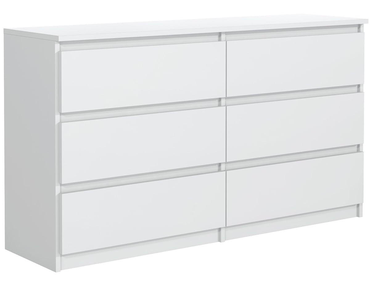 KOMMODE mit 6 Schubladen 120 cm Weiß - Weiß, Holzwerkstoff (120/78.5/39cm) - MebLocker