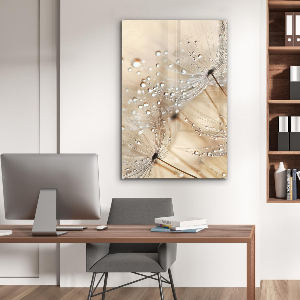 ACRYLGLASBILD Löwenzahn - Abstrakt - Natur - Beige 60x90 cm - Braun, Glas (60/90cm) - MuchoWow