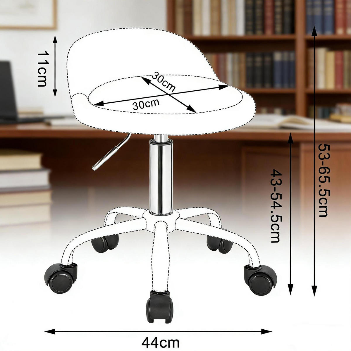 BÜROHOCKER höhenverstellbar drehbar Samt Dunkelgrau - Dunkelgrau, Metall (30/65.5/30cm) - Meubliv