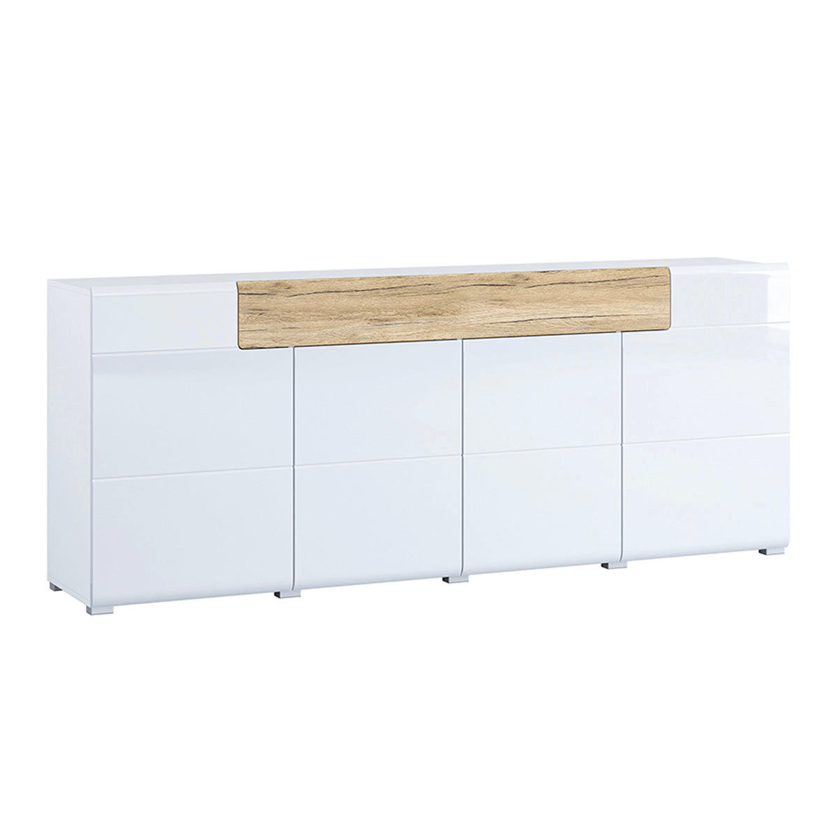 SIDEBOARD Jules Weiß und Holz - Weiß, Holzwerkstoff (208/82/39cm) - Petits-meubles