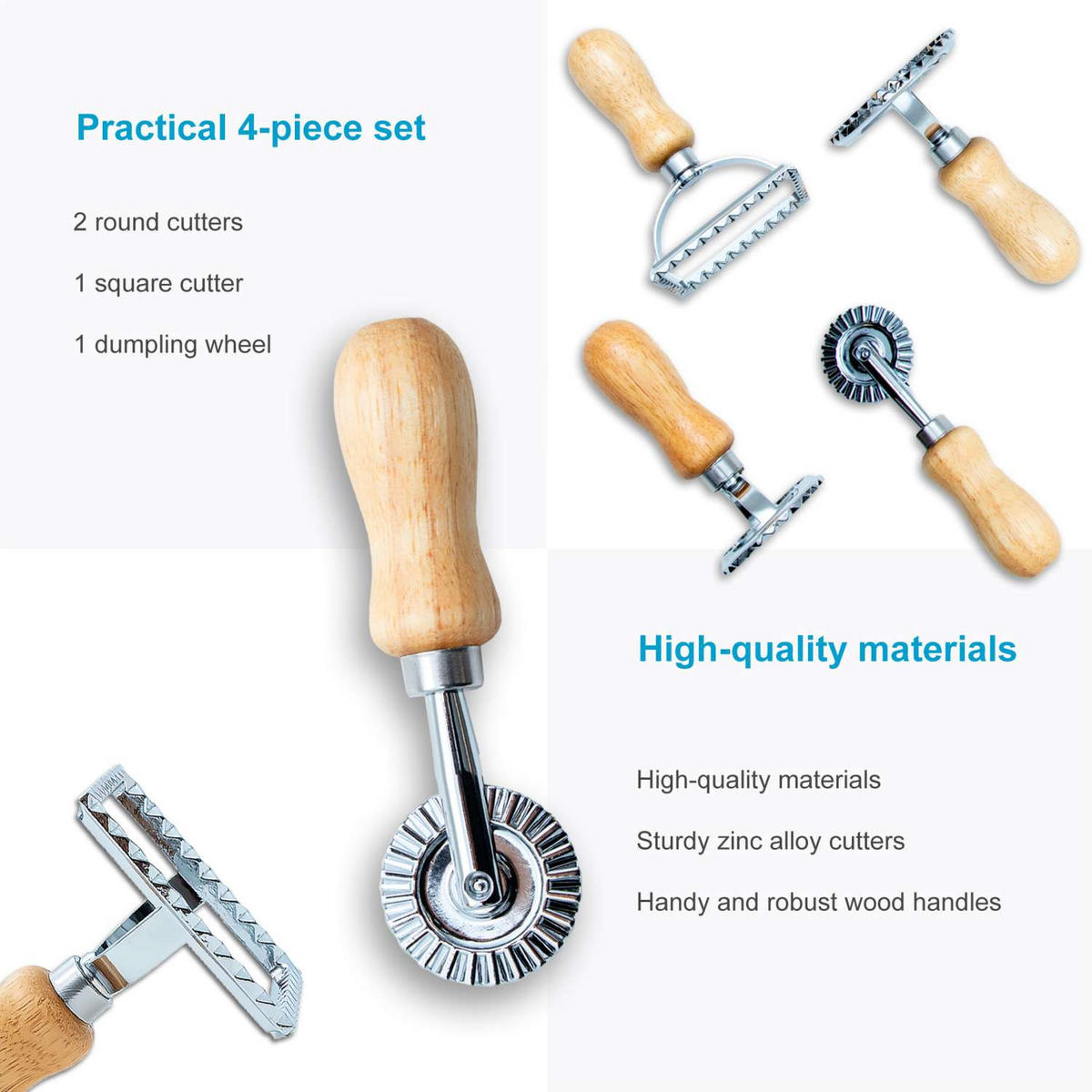 RAVIOLI AUSSTECHER Set (4-tlg) - Silberfarben, Metall (11.5/8.1/11.5cm) - Intirilife