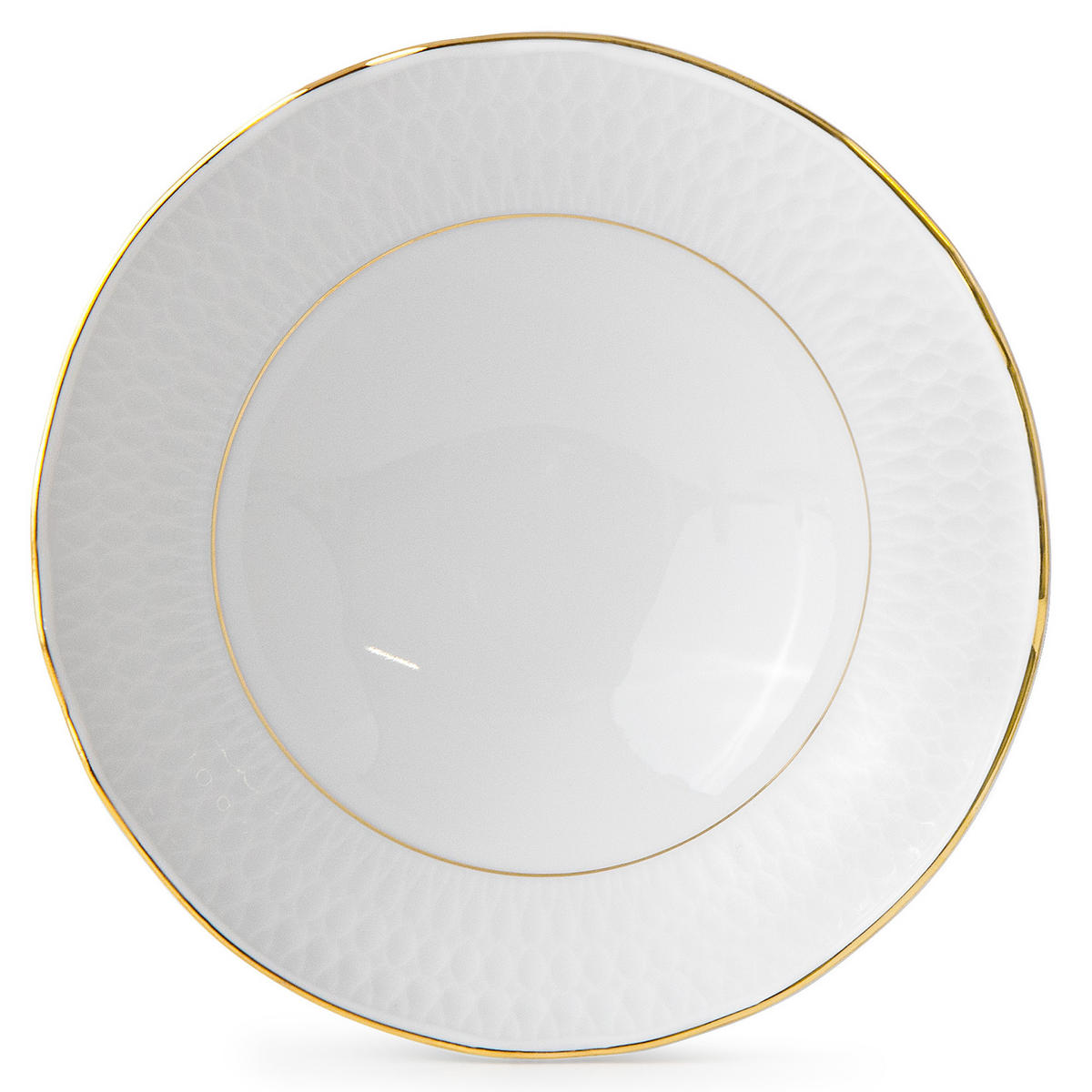 SALATSCHÜSSEL-SET CMIELOW SOFIA GOLD 6-tlg aus Porzellan - Weiß, Keramik - KONSIMO®