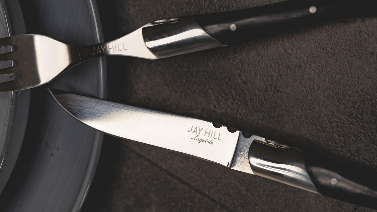 STEAKGABEL n Laguiole - Schwarz - 6 Stück - Schwarz, Metall - Jay Hill