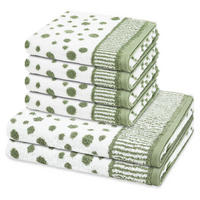 FROTTIERSET Punkte allover 6-teilig - Grün, Textil (50/100cm) - Ross