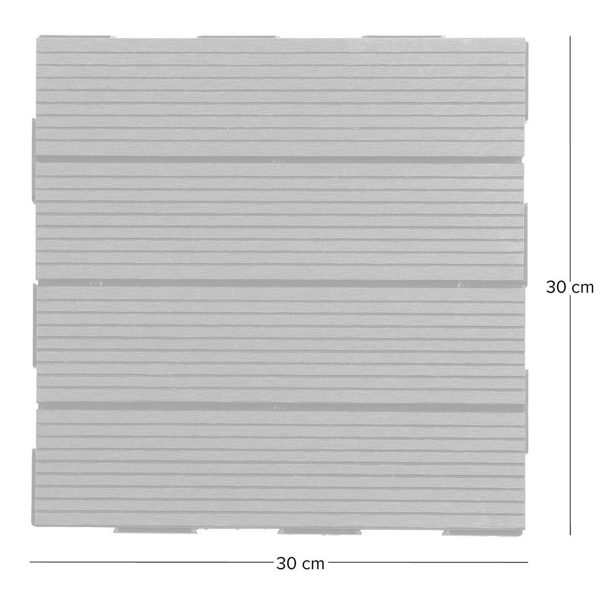 TERRASSENFLIESE - 22er-Set - Grau, Kunststoff (30/30/2cm) - home24