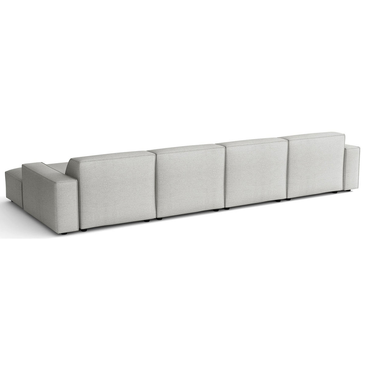 ROHOVÁ pohovka Sellmo, svetlosivá, 368 cm - čierna/svetlosivá, textil/plast (374/166cm) - Selsey
