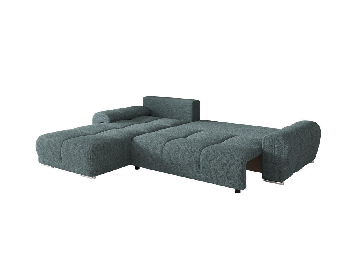 ECKSOFA BEGA L Links ARAGON 75 mit Schlaffunktion - Blau, Textil (289/185cm) - Bedante