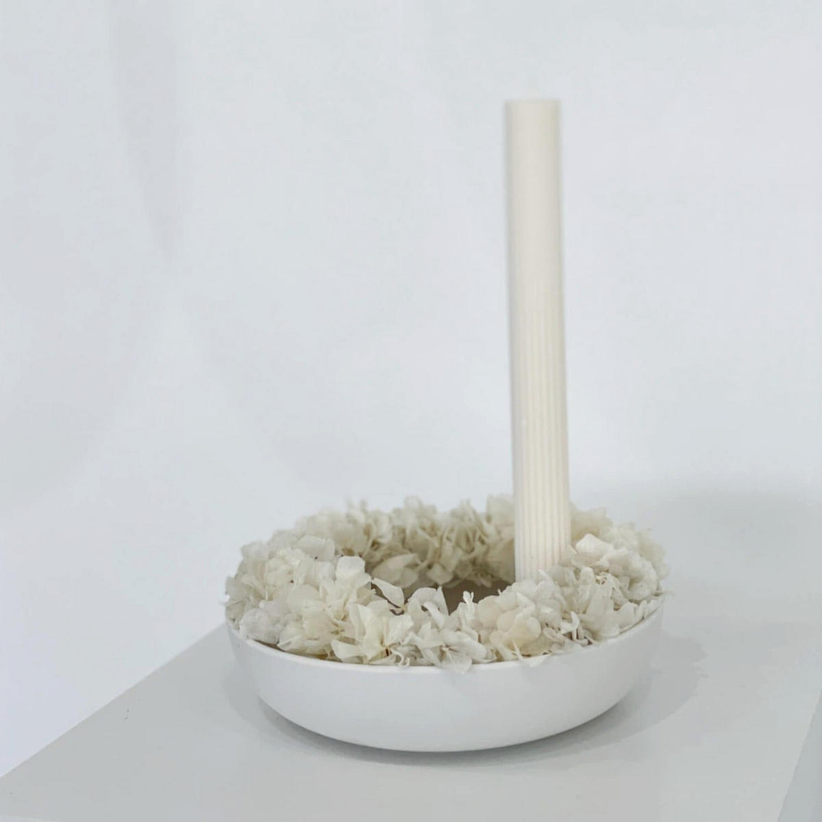 TROCKENBLUMENKRANZ Hortensien klein - weiß / 20 cm - Weiß, Naturmaterialien (20cm) - Lykke & You