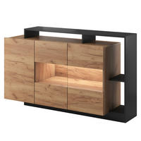 SIDEBOARD ALBINA 155/94/44 cm mit 3 Türen Orange - Anthrazit/Orange, Holzwerkstoff (155/94/44cm) - MASSENO