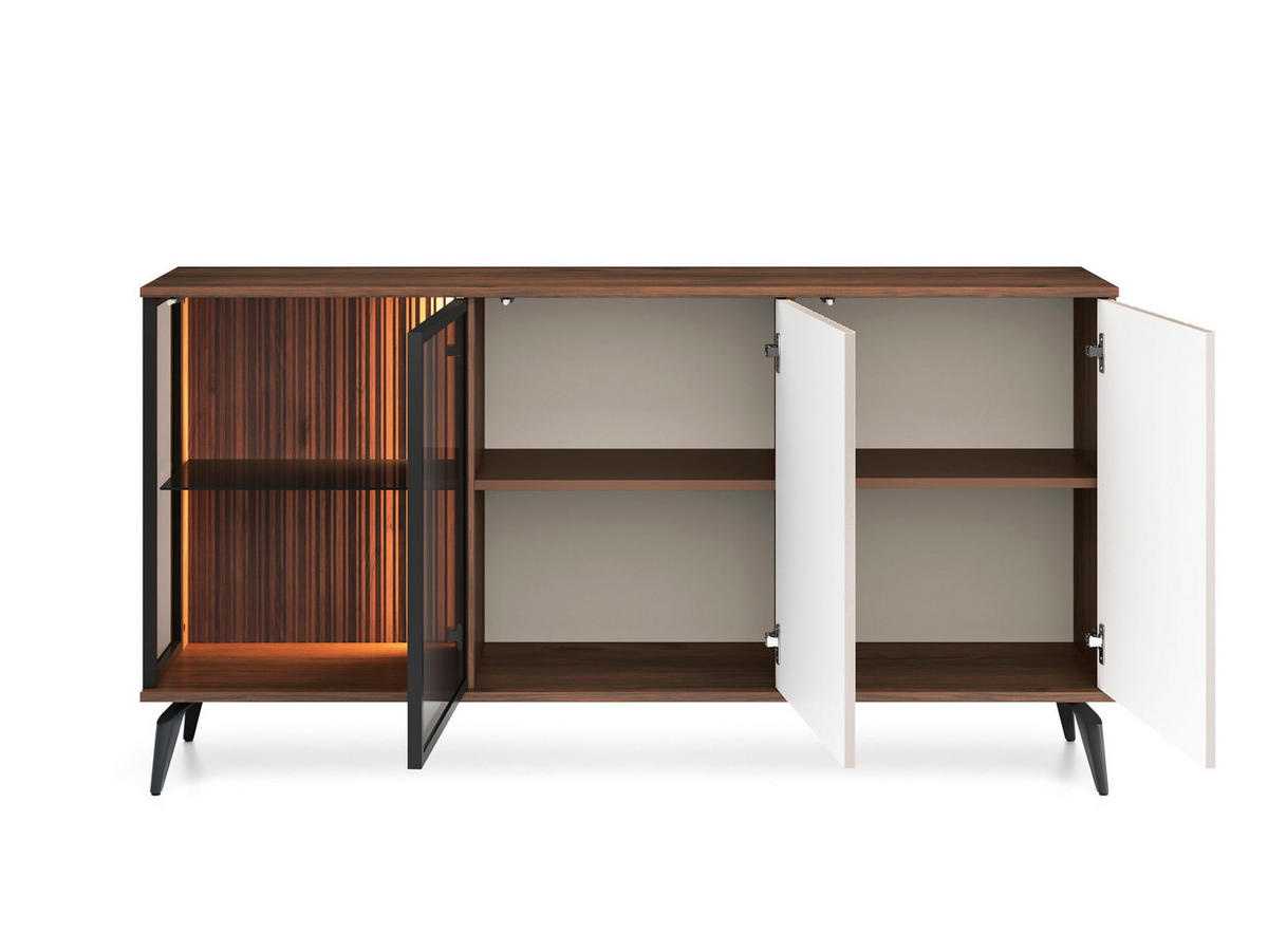 SIDEBOARD: Kaschmir/Warmianischer Nussbaum, 154 x 80 x 39 cm - Kaschmir, Holzwerkstoff (154/80/39cm) - 3XE LIVING