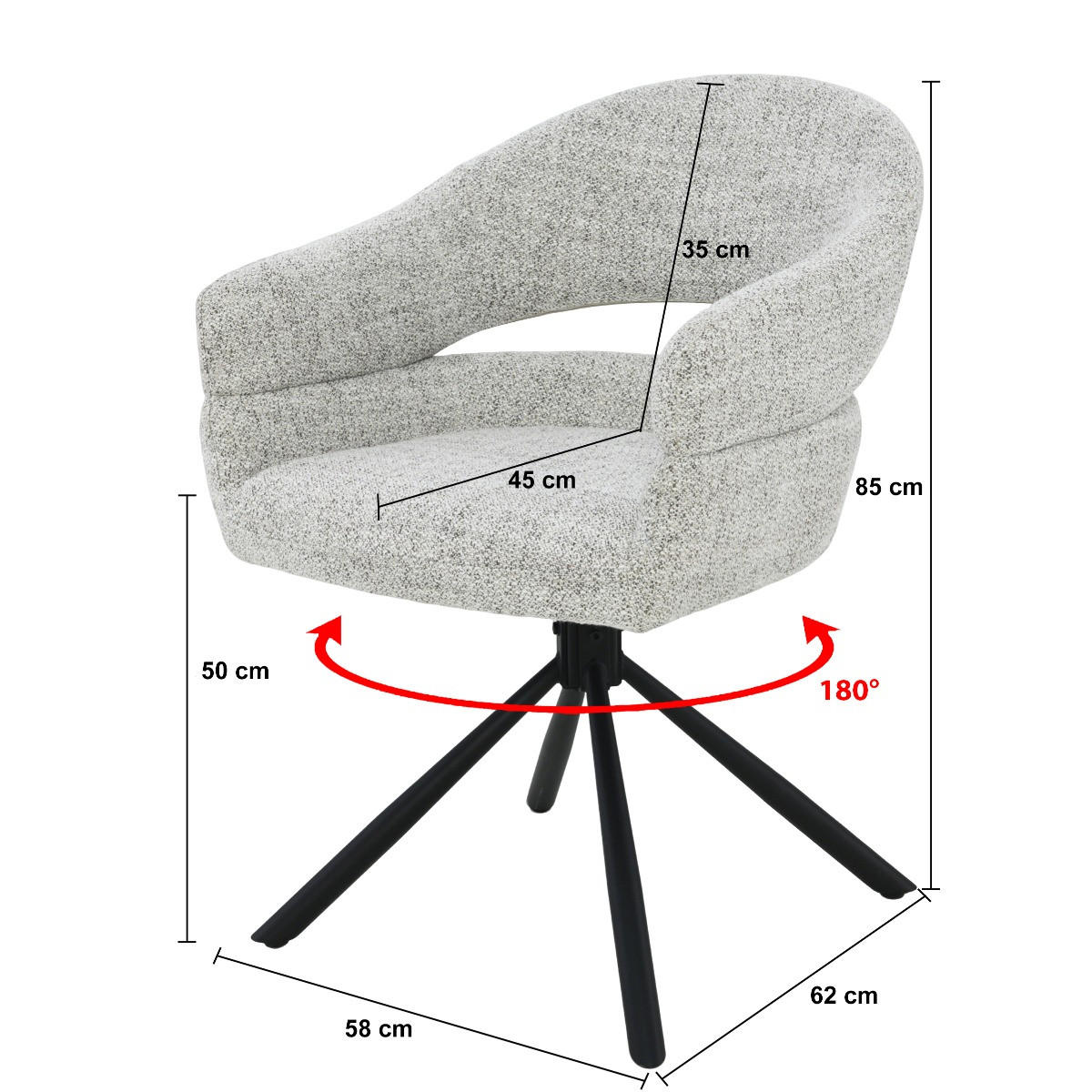 ESSZIMMERSTÜHLE Linn Beige 62/58/85 cm - Hellgrau, Textil (58/85/62cm) - Livingfurn