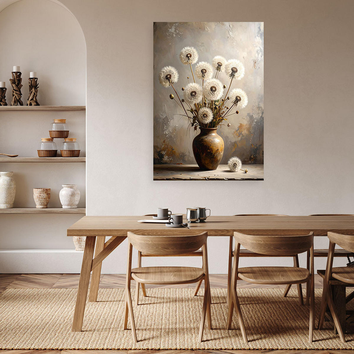 LEINWANDBILD Blumen 80x120cm - Grau, Textil (80/120cm) - Feeby