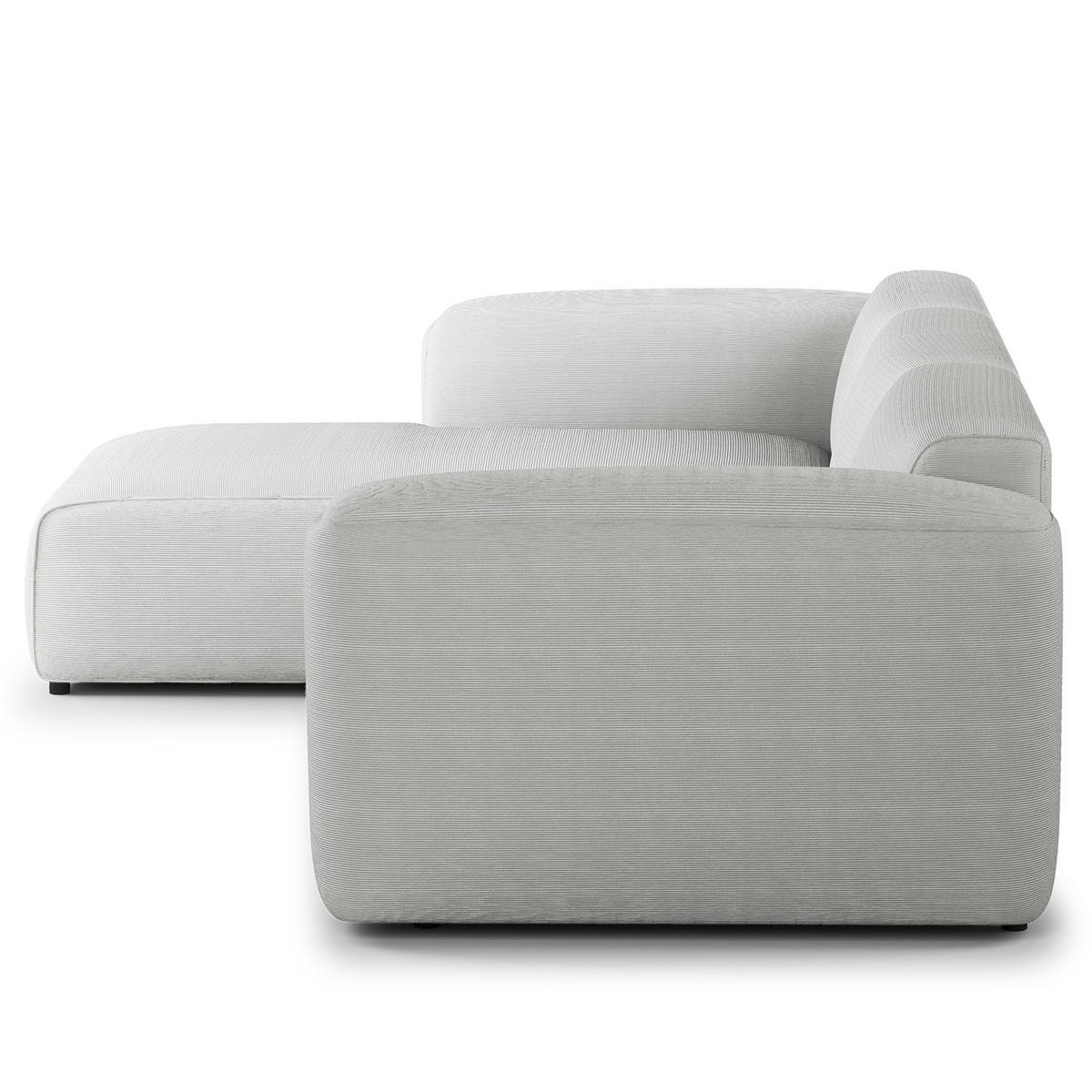 3-SITZER ECKSOFA mit Longchair - Schwarz/Grau, Kunststoff/Textil (284/173cm) - home24