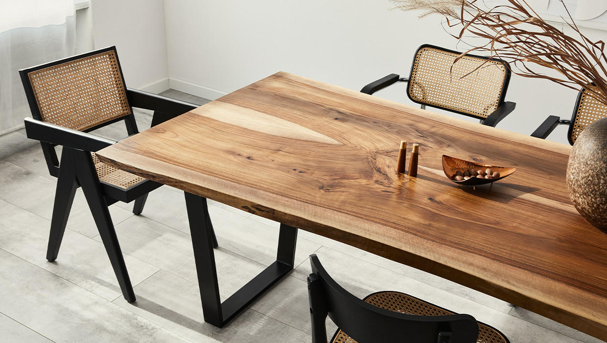 Industrial Style Esszimmer Esstisch aus Holz mit Stühlen