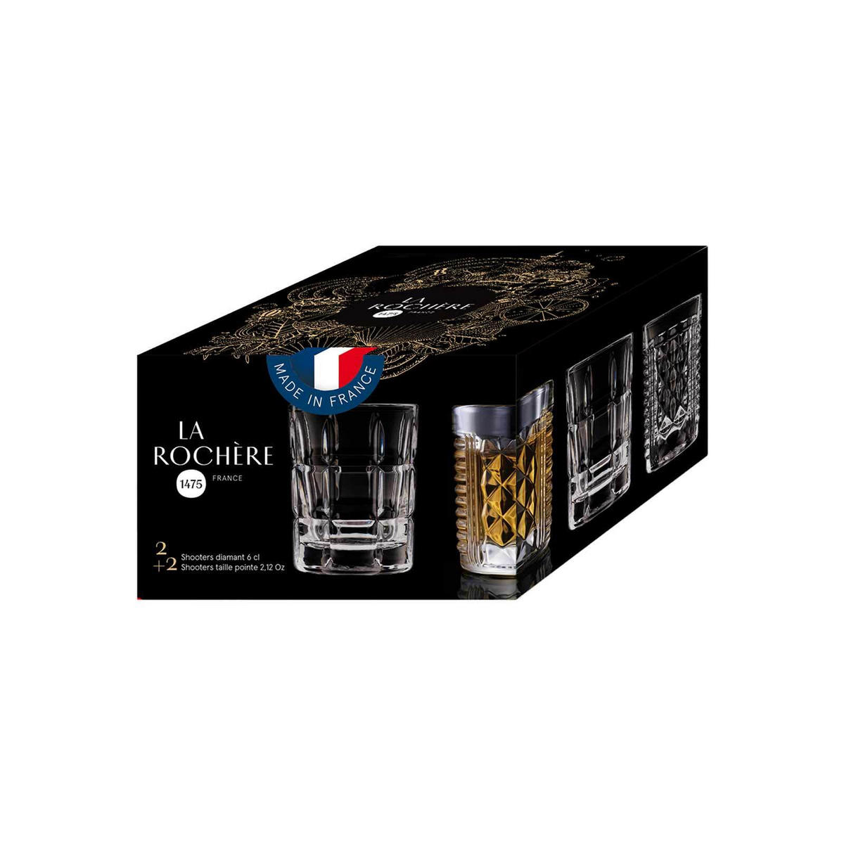 SCHNAPSGLÄSER Shooters transparent 60 ml 4er Set - Transparent, Glas (0.06L) - La Rochère