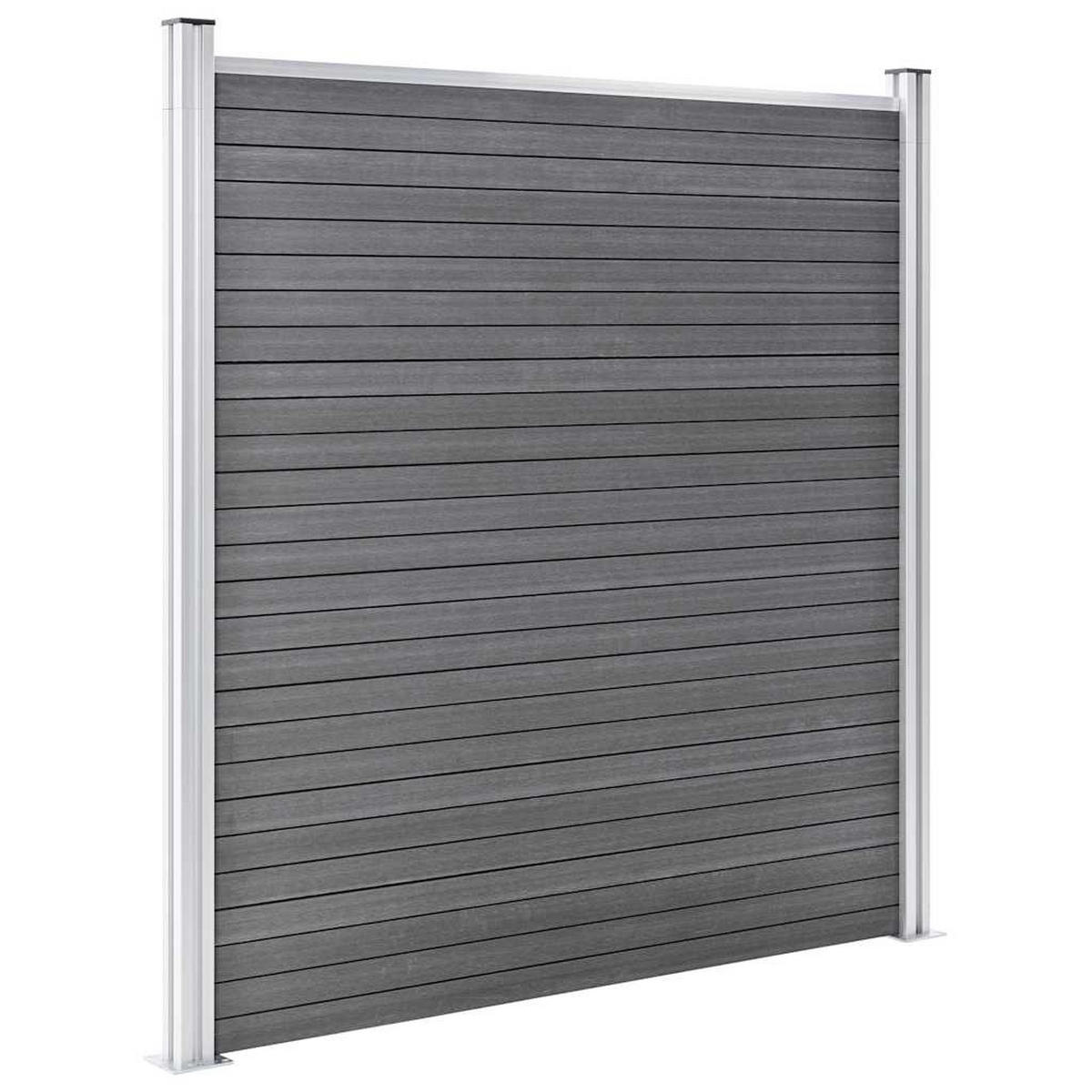 ZAUN_SET WPC 1 Quadrat + 1 Schräge 273/186 Cm Grau - Grau, Holzwerkstoff (273/186cm) - vidaXL