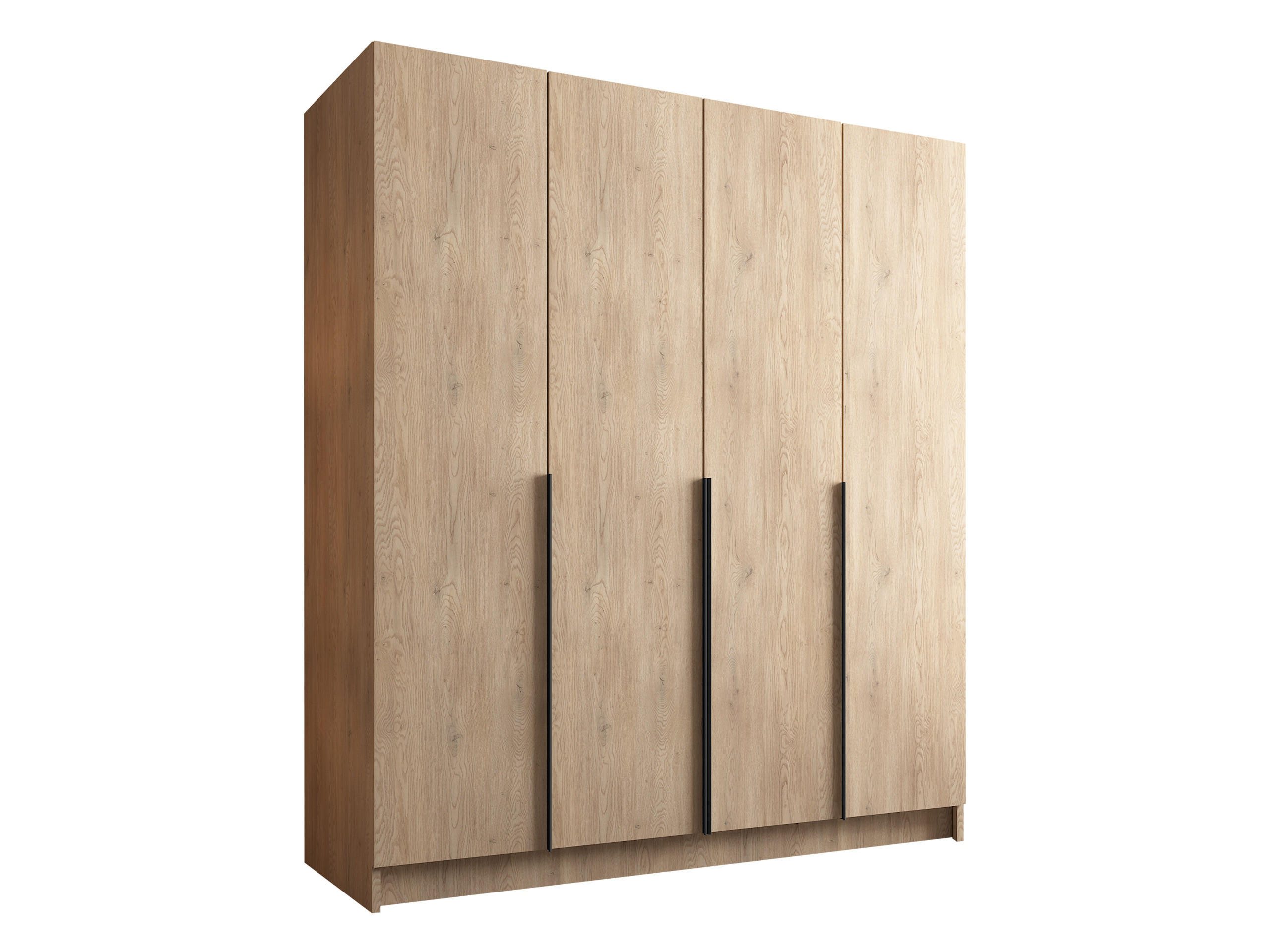 KLEIDERSCHRANK Santi I - Eichefarben/Schwarz, Holzwerkstoff/Metall (200/215/58cm) - MIRJAN24