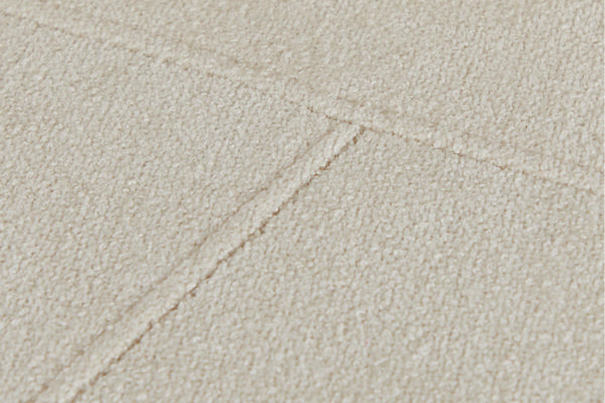 DESIGNSOFA GARBO Cremeweiß Webstoff - Creme/Schwarz, Textil/Metall (280/92/158cm) - KAWOLA