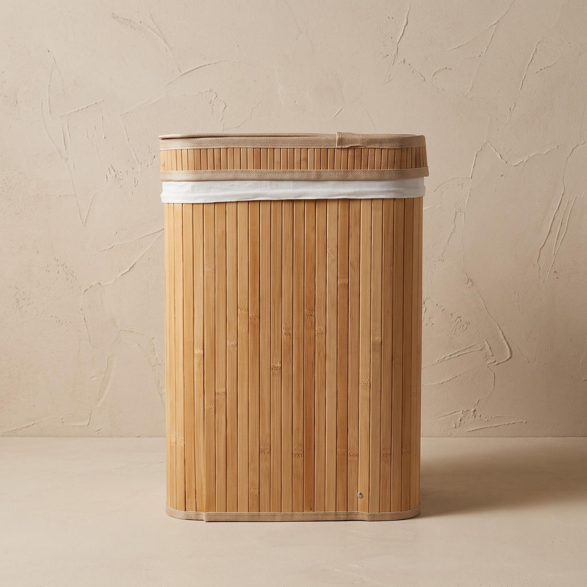WÄSCHEKORB aus Bambus 63/43/60 cm - Beige, Naturmaterialien (43/60/63cm) - NUXIO