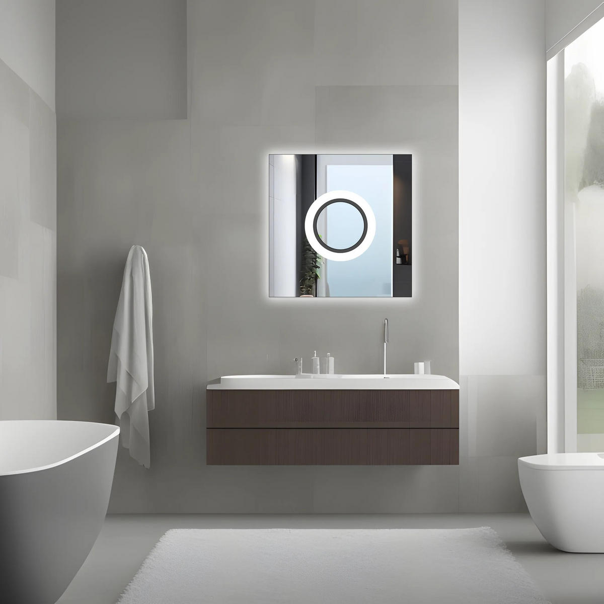SPIEGEL Rea Led 60x60 Yh-bl-12 - Transparent, Glas (60/2/60cm) - REA