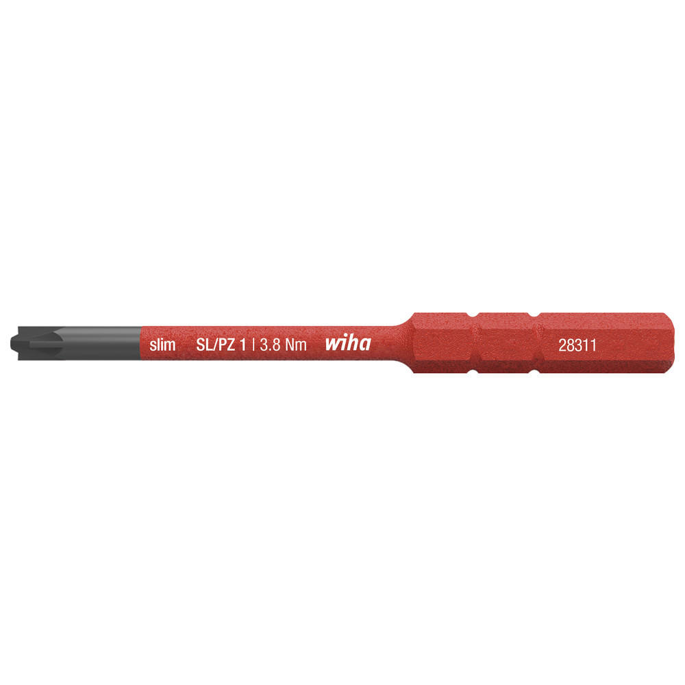 BIT slimBIT electric 2831, PlusMinus/Pozidriv, SL/PZ1 x 75 mm - Multicolor, Kunststoff (76/6/6cm) - Wiha