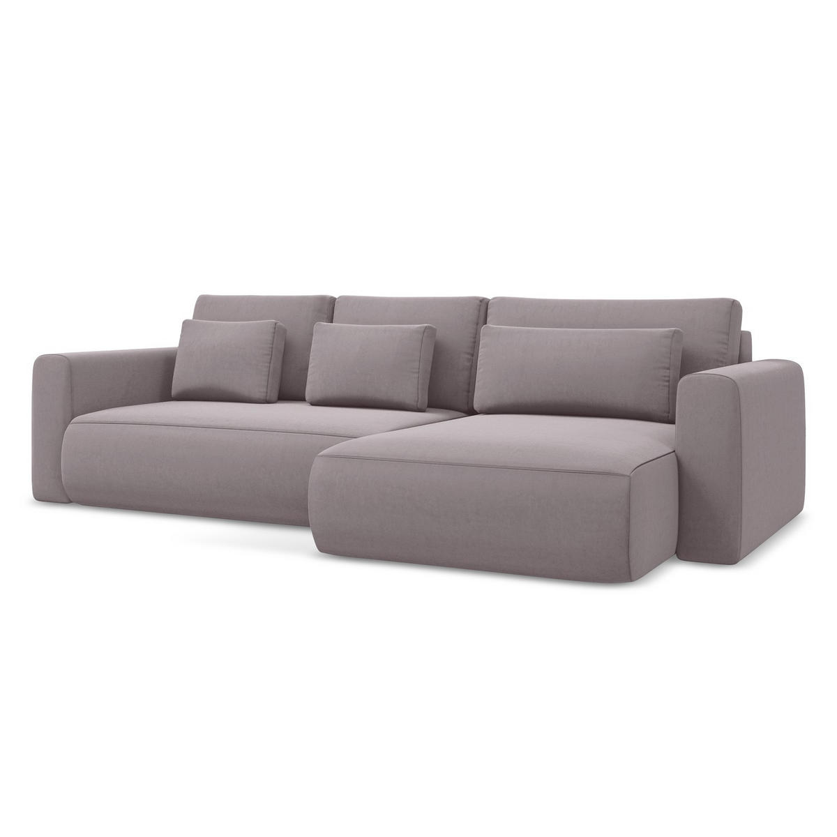 ECKSOFA mit Schlaffunktion Samt Stoff Violett - Lila/Flieder, Kunststoff/Textil (278/149cm) - LaMiaSofa