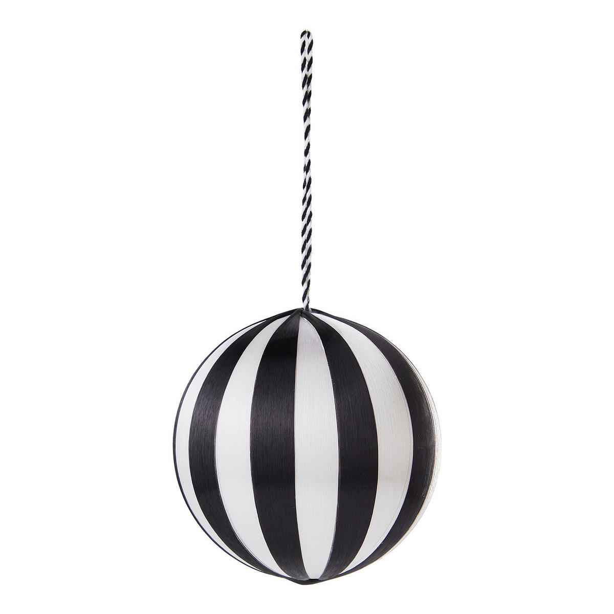 WEIHNACHTSBAUMKUGEL Hang On mit Faden - Schwarz/Weiß, Kunststoff (7/8/7cm) - Butlers