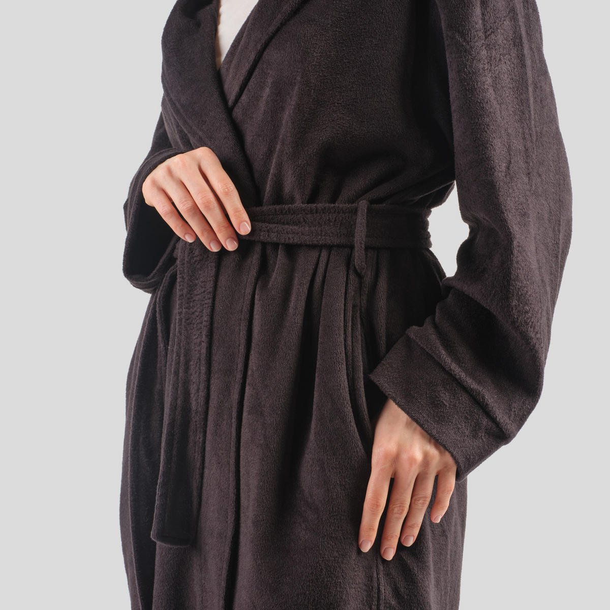 BADEMANTEL MIT BAUMWOLLE Polina - Schwarz, Textil (Einheitsgrößenull) - home&you