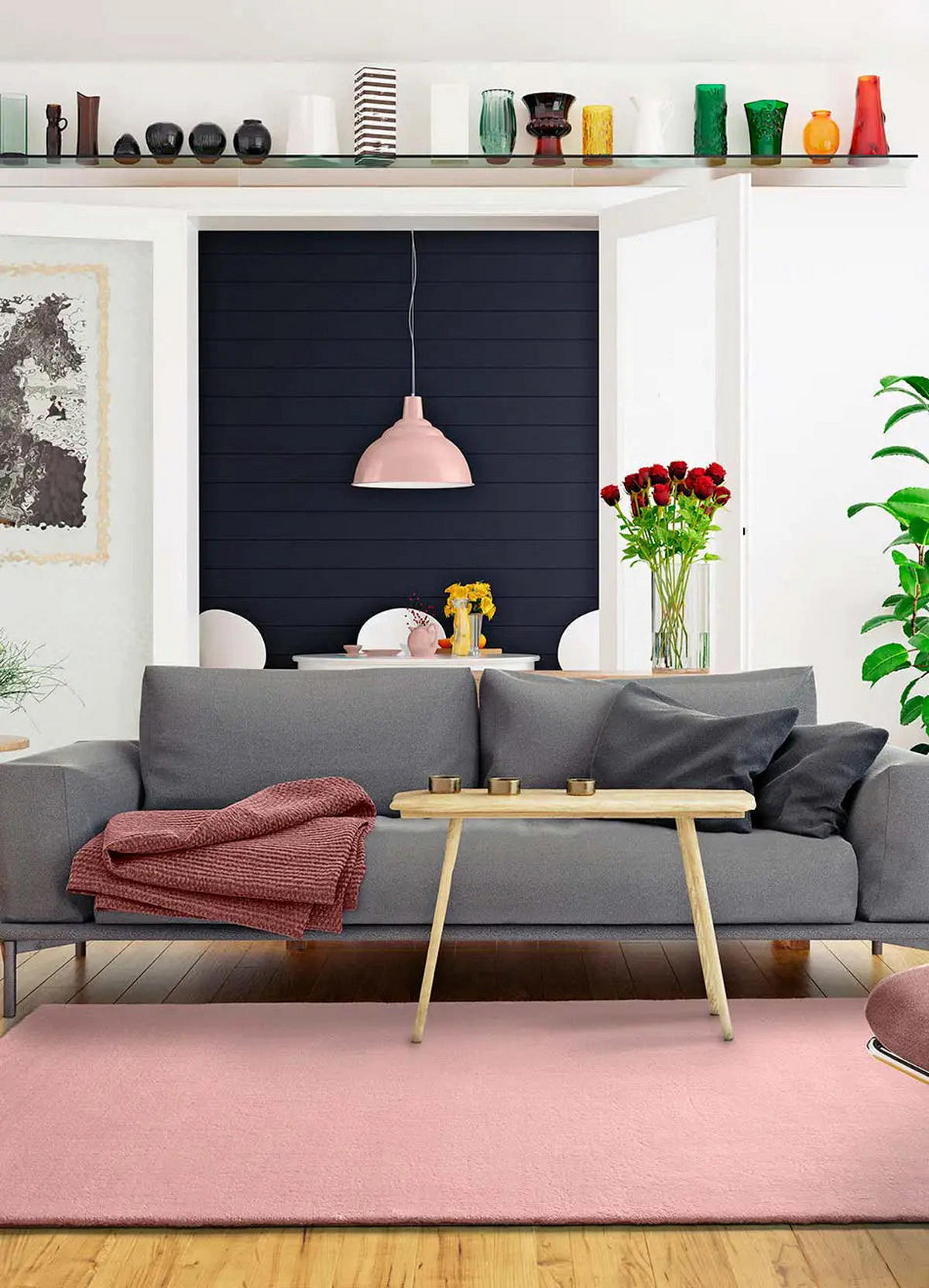 KURZFLORTEPPICH Rosa Berna 60/110 cm - Pink, Naturmaterialien/Textil (60/110cm) - Atticgo