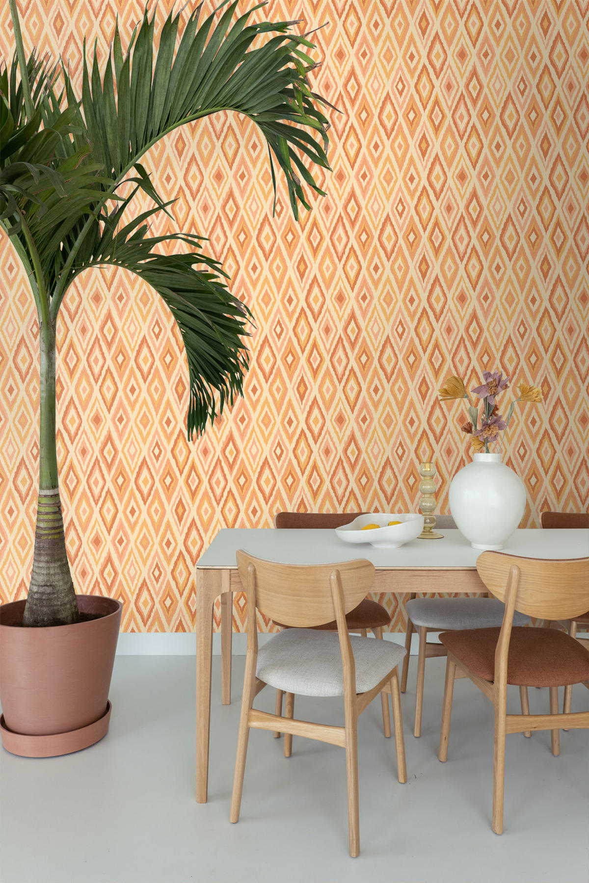 TAPETE Karomuster 50 x 900 cm - Orange, Papier (50/900cm) - ESTAhome