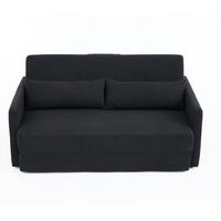 SCHLAFSOFA 2-Sitzer Sofa mit Schlaffunktion,klappbar,Schwarz - Schwarz, Textil (165/82/92cm) - LVHOM