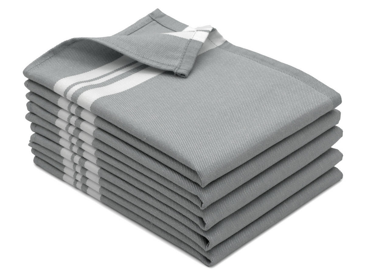 GESCHIRRTÜCHER, 5er-Set, 50x70 cm, 100% Baumwolle, Grau - Grau, Textil (50/70cm) - Zollner