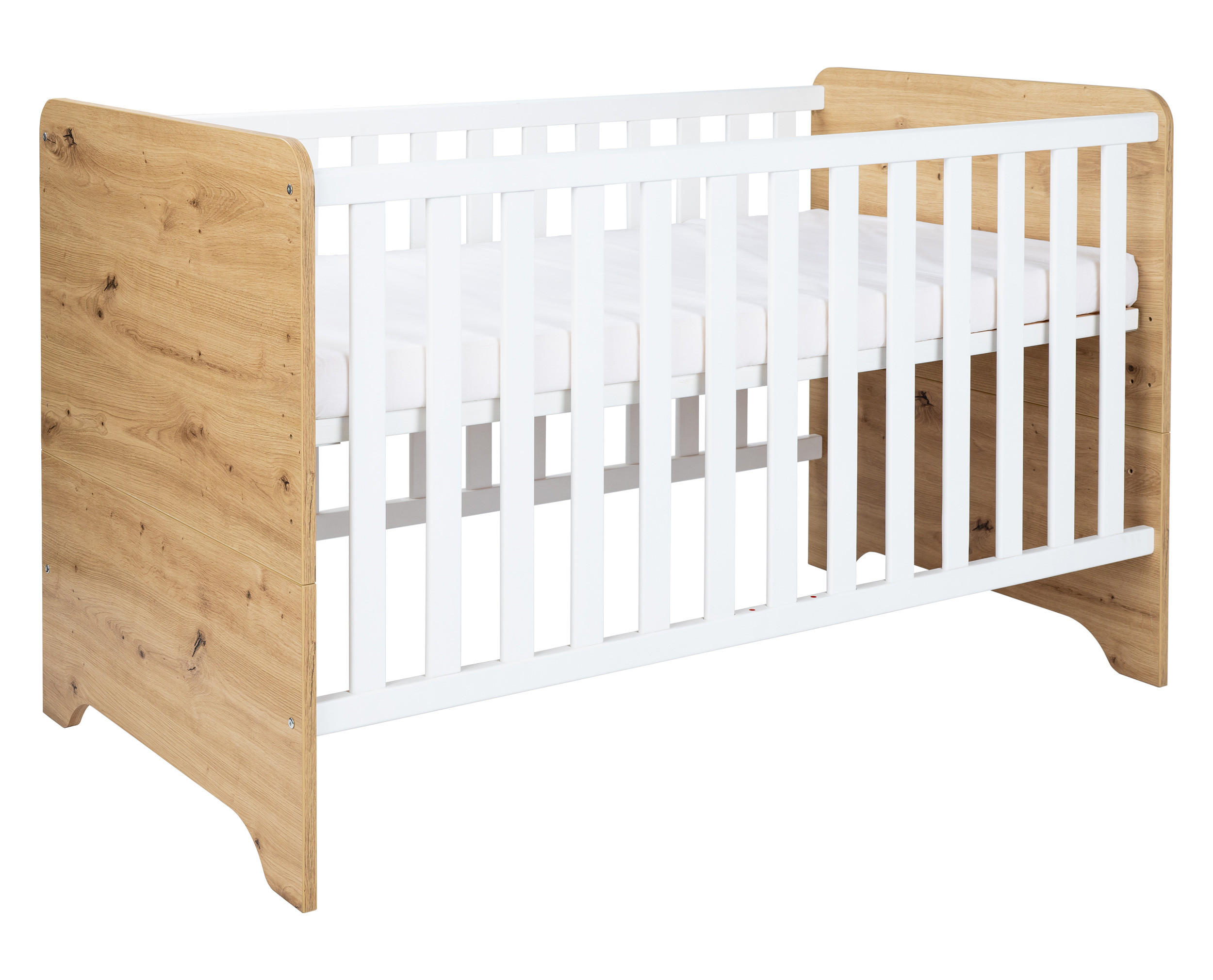BABYBETT Marlon 70 x 140 cm Artisan Oak Kreideweiß - Weiß/Eiche Artisan, Holzwerkstoff (70/140cm) - arthur berndt