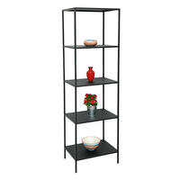 STANDREGAL Schwarz Schmal Metall mit 5 Ebenen 170x50x35 cm Stehend - Schwarz, Metall (51/170/36cm) - DanDiBo