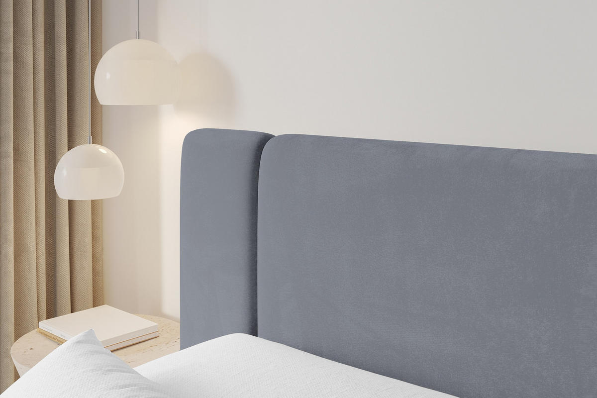 BOXBETT mit Matratze H3 - EVON - 140x200 cm Grau - Grau, Holzwerkstoff (140/200cm) - ALTDECOR
