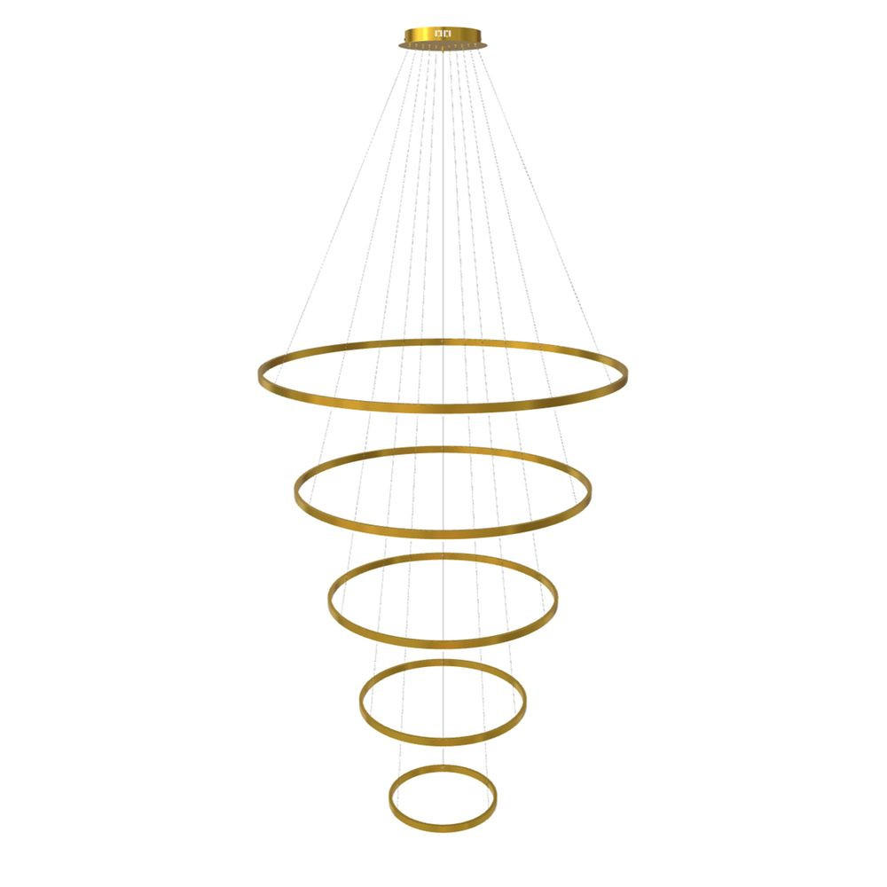 LED-HÄNGELAMPE 5er Ring Gold Ø 120 | 100 | 80 | 60 | 40cm - Goldfarben, Metall (1.3/120/3.3cm) - s.luce