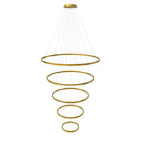LED-HÄNGELAMPE 5er Ring Gold Ø 120 | 100 | 80 | 60 | 40cm - Goldfarben, Metall (1.3/120/3.3cm) - s.luce