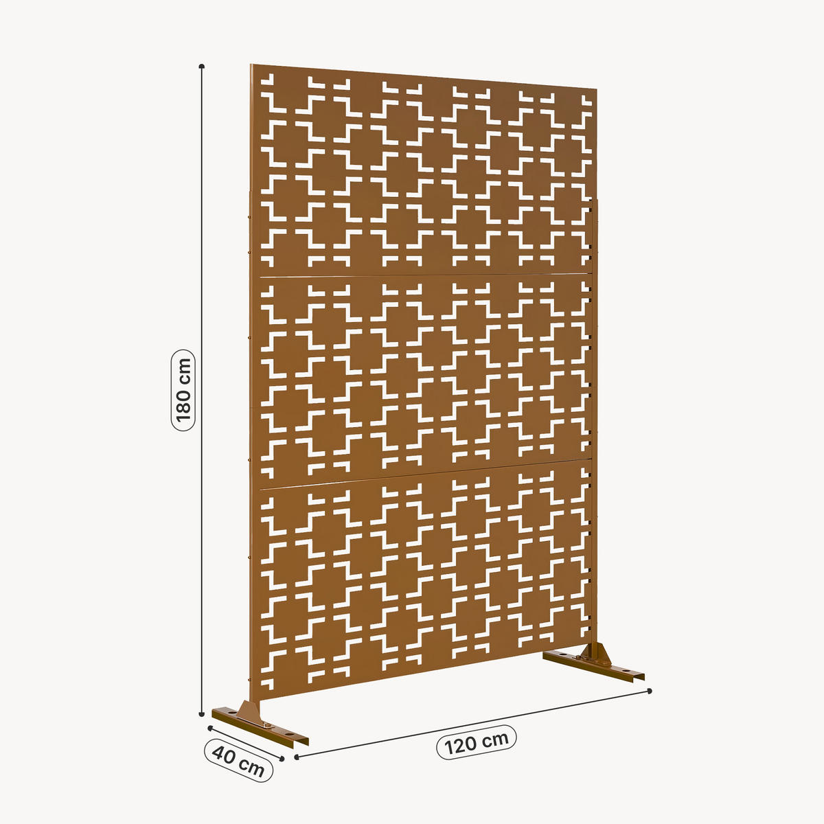 PŘÍČKA Basciano - hnědá, kov (120/180cm) - casa.pro