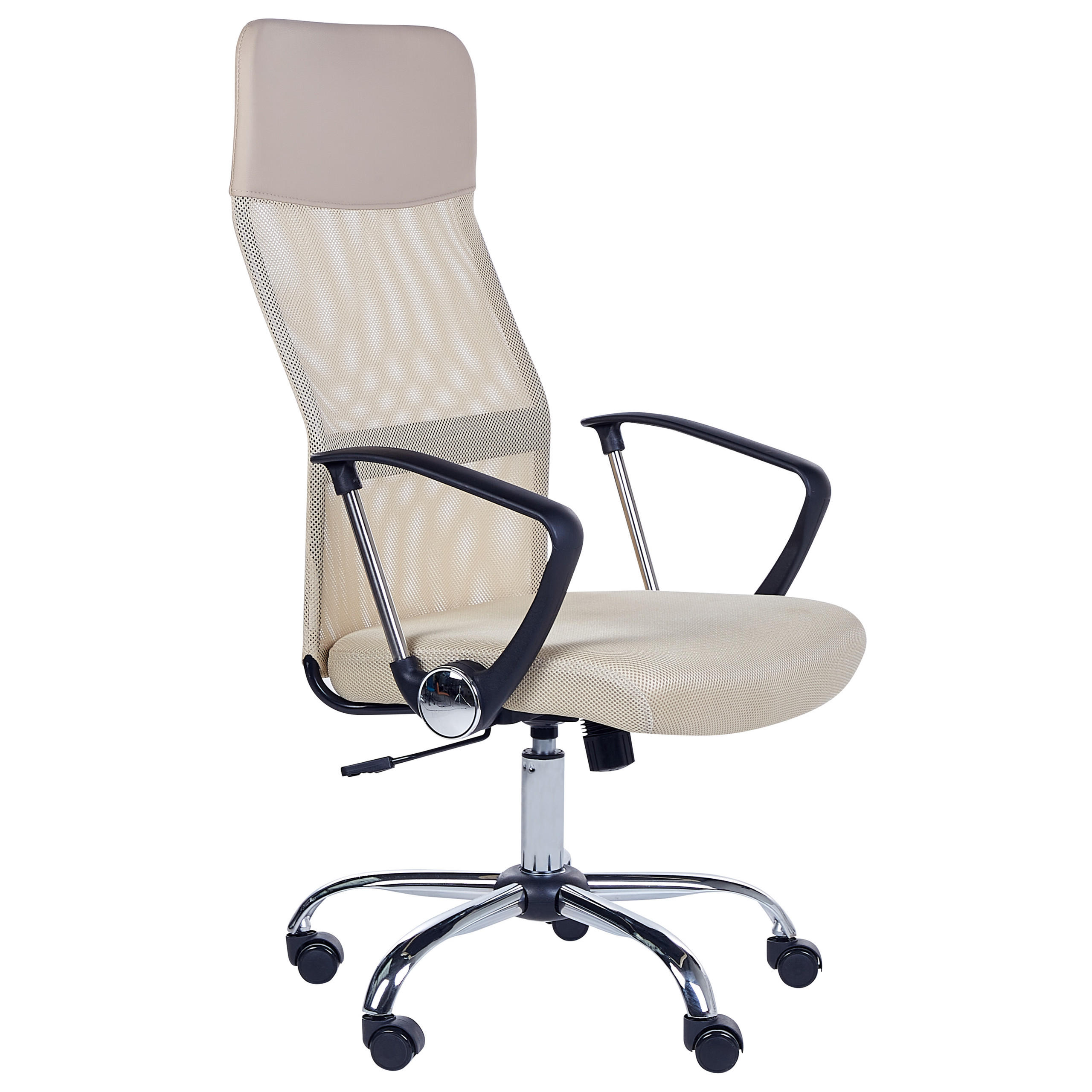 BÜROSTUHL Polyester Beige Design - Beige, Kunststoff/Textil (63/114/63cm) - Beliani