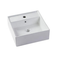 AUFSATZWASCHBECKEN viereckig - Keramik - 41 cm - Weiß - VERINI - Weiß, Keramik (41/15/41cm) - Vente-Unique