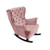 SCHAUKELSESSEL mit gepolstertem Sitz und Armlehnen, 102x81x95 cm, Pink_29838 - Schwarz/Altrosa, Holz/Textil (81/102/95cm) - DomoHome