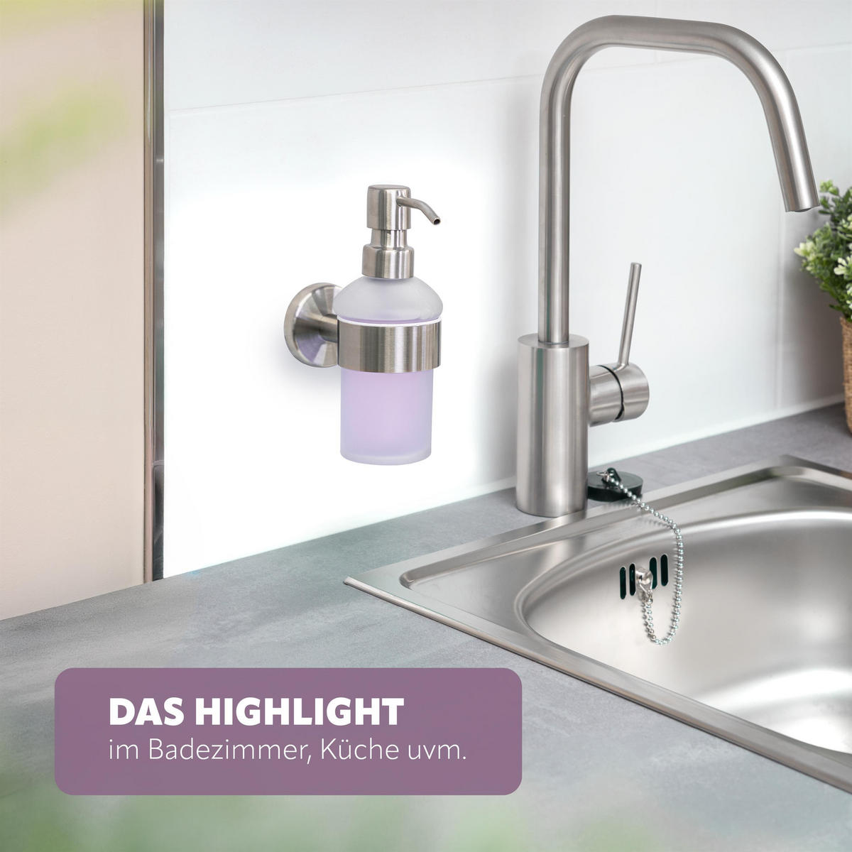 SEIFENSPENDER PIAZZA, Edelstahl, matt - Edelstahlfarben, Metall (7/18/11cm) - bremermann
