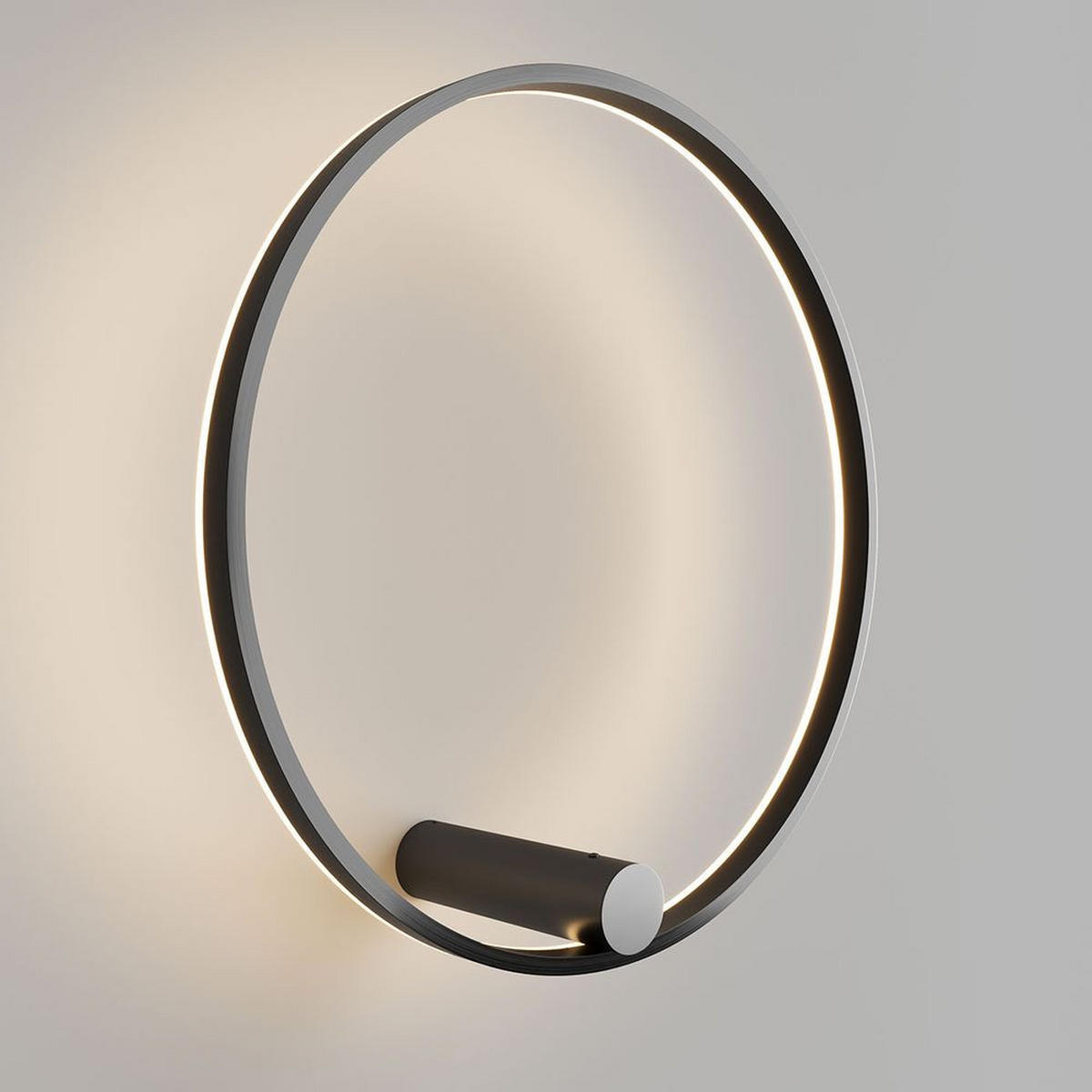 LED-DECKENLAMPE Ring Air Schwarz Ø 60cm - Schwarz, Metall (60/60/3.3cm) - s.luce