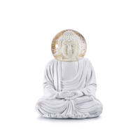 SCHNEEKUGEL Summerglobe The Buddha, Polyresin, Glas, Weiß, 15 cm - Weiß, Kunststoff (11.5/15/11.5cm) - Donkey Products
