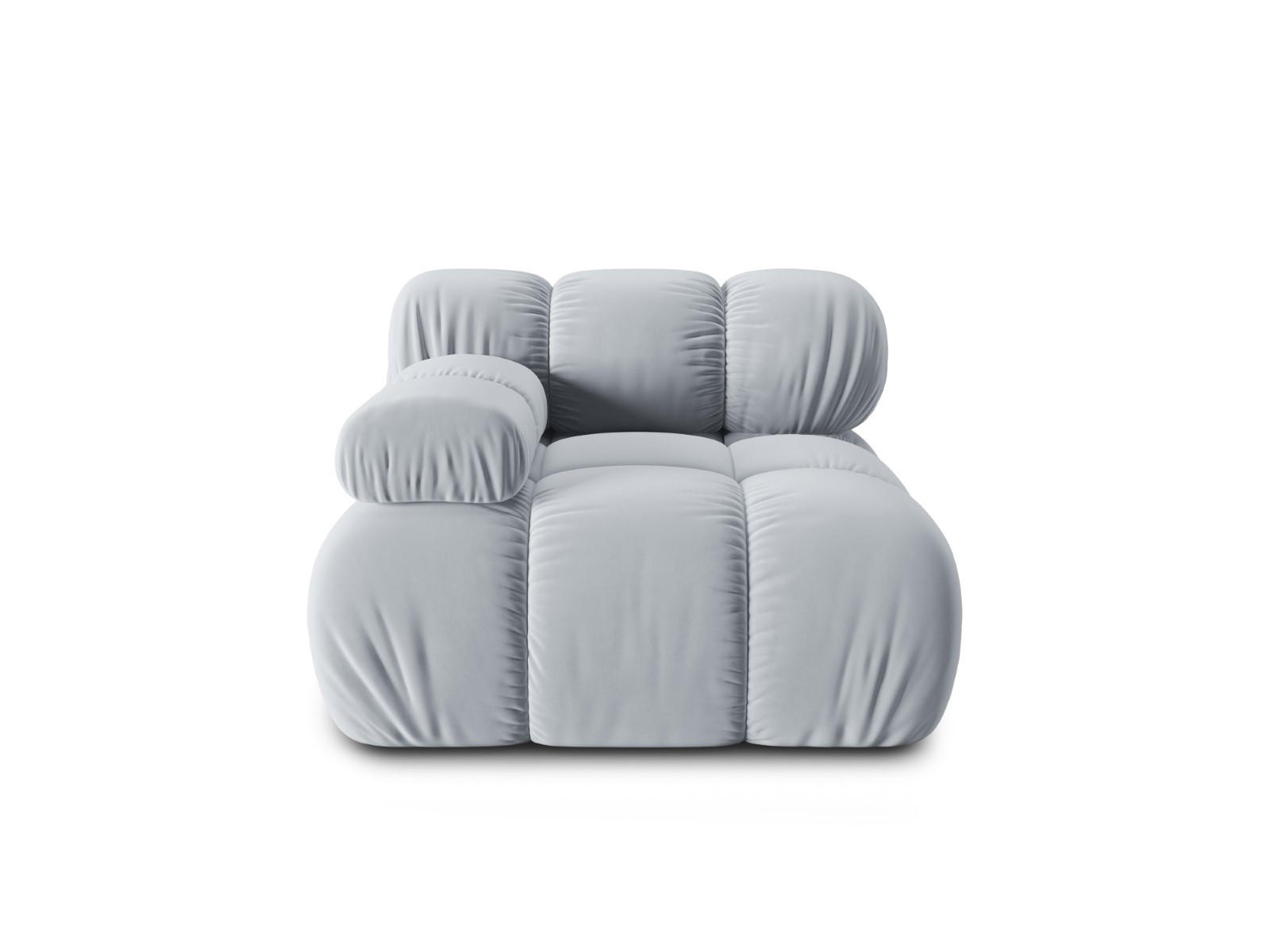 MODUL links Bellis aus Samt hellblau - Hellblau, Textil (94/70/94cm) - Micadoni